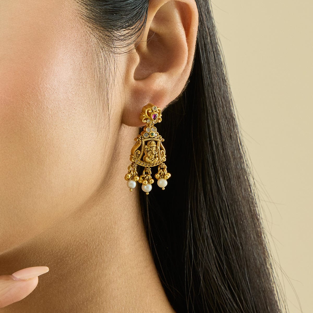 Silver Temple Earring 182392 - Image 2