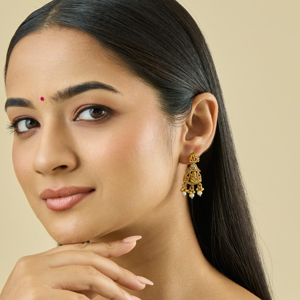 Silver Temple Earring 182392 - Image 3