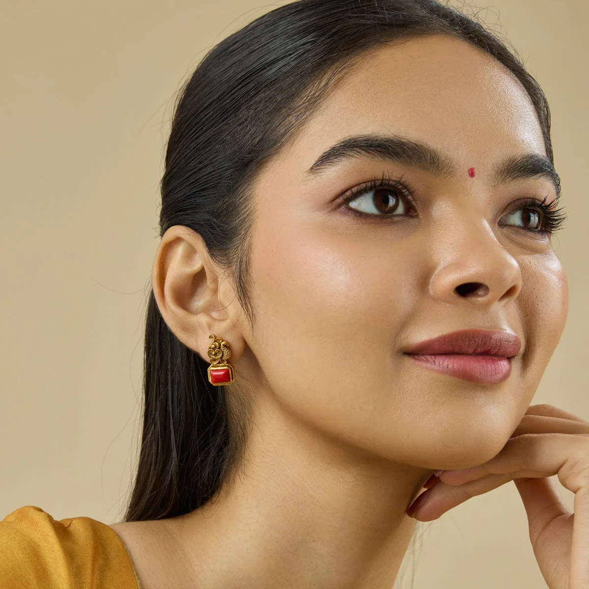 Silver Temple Earring 182396 - Image 3