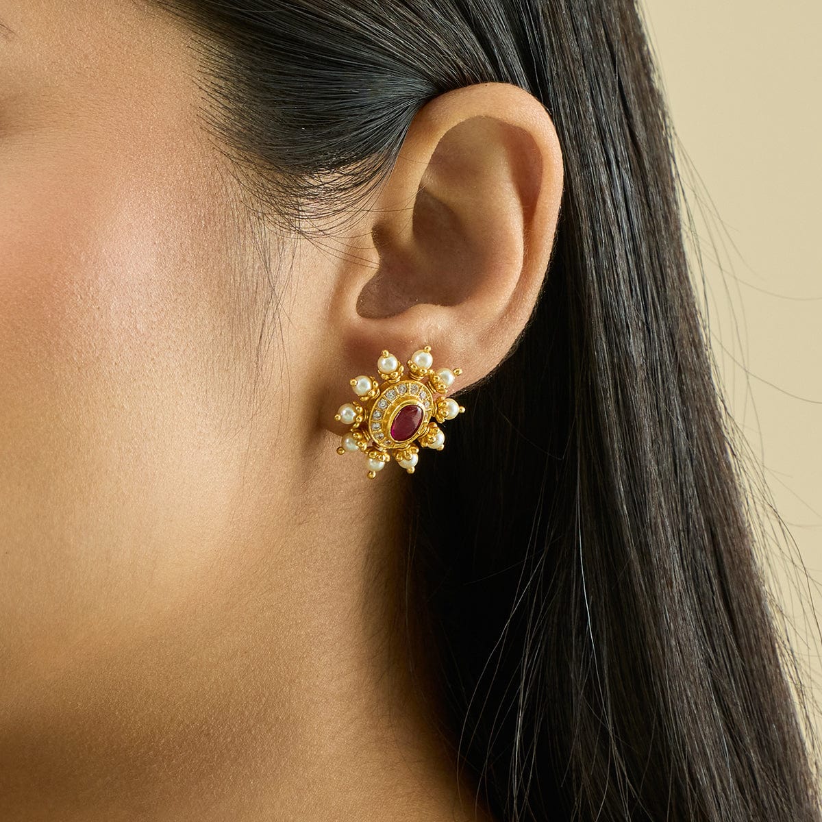 Silver Temple Earring 182397 - Image 2