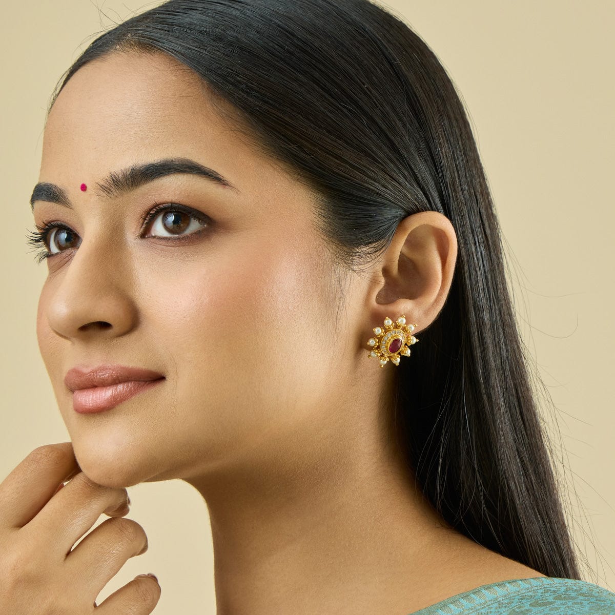 Silver Temple Earring 182397 - Image 3