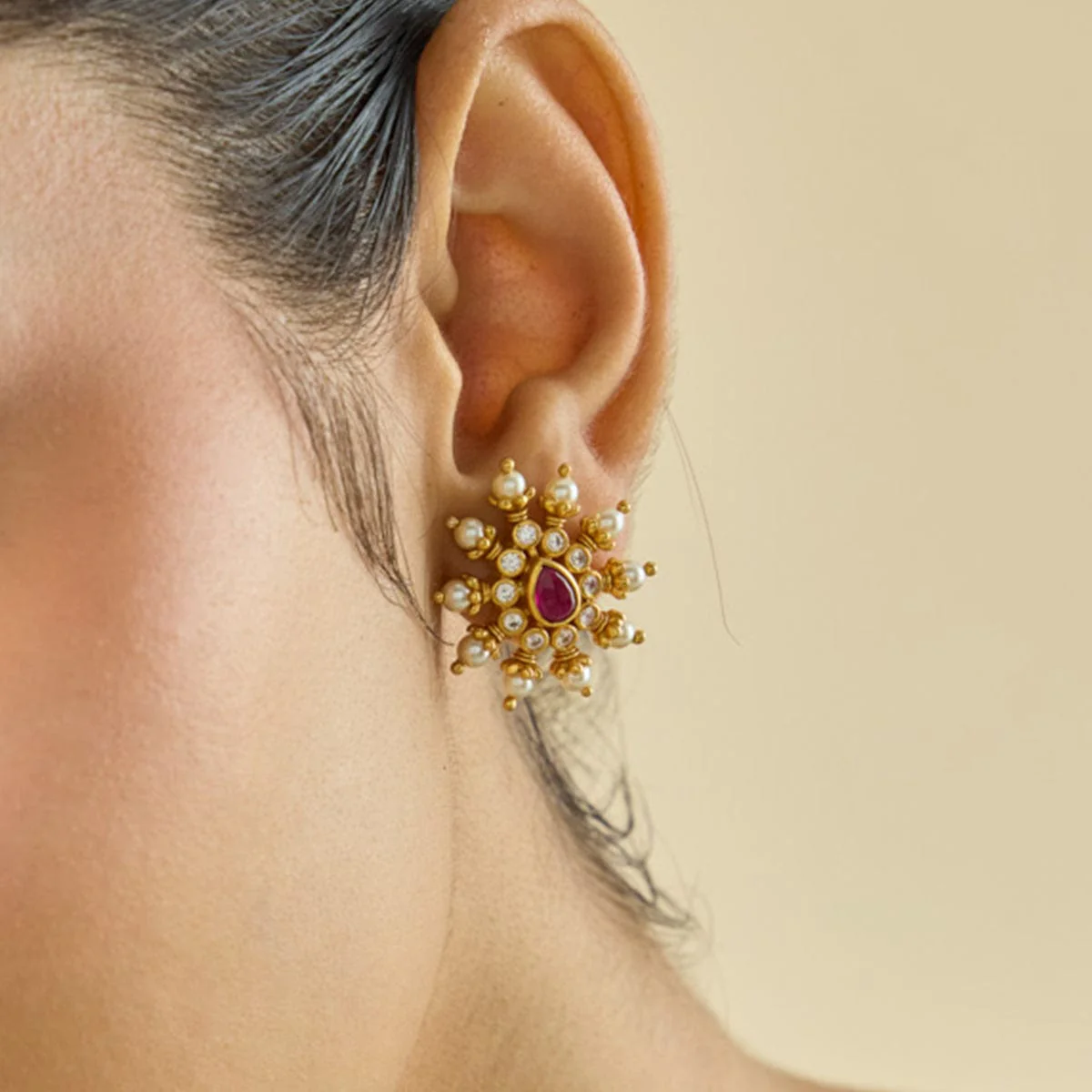 Silver Temple Earring 182398 - Image 2