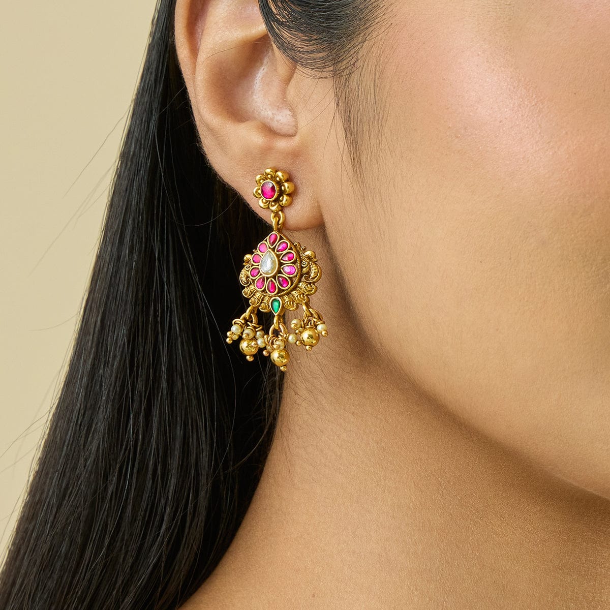 Silver Temple Earring 185363 - Image 2