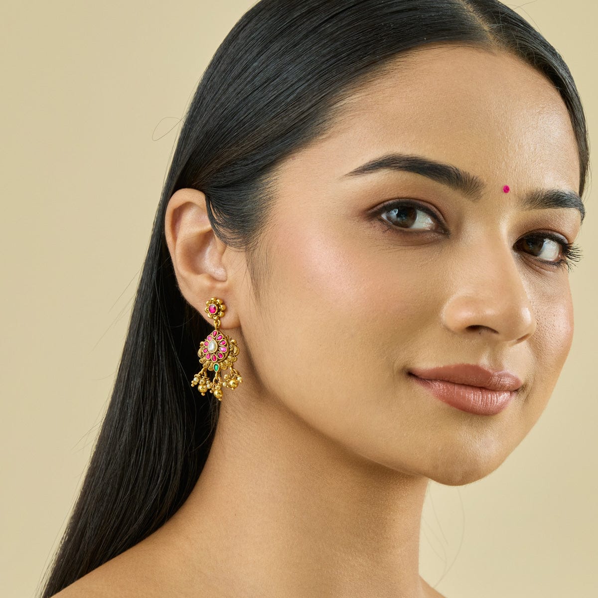 Silver Temple Earring 185363 - Image 3