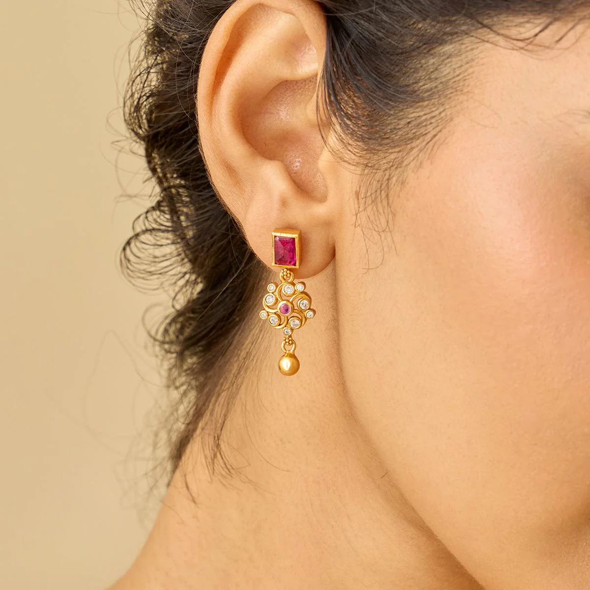 Silver Temple Earring 186509 - Image 3