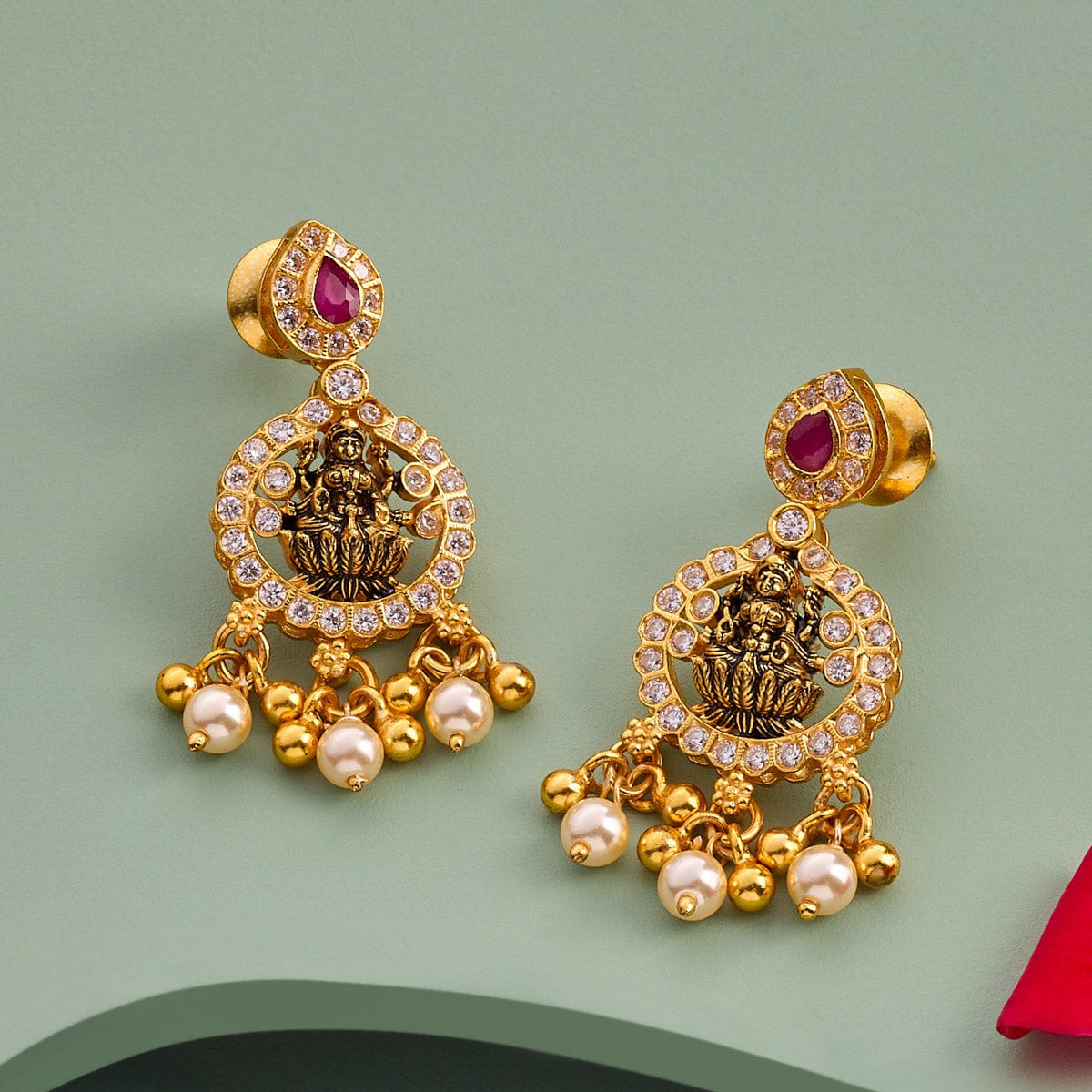 Silver Temple Earring 186584 - Image 2