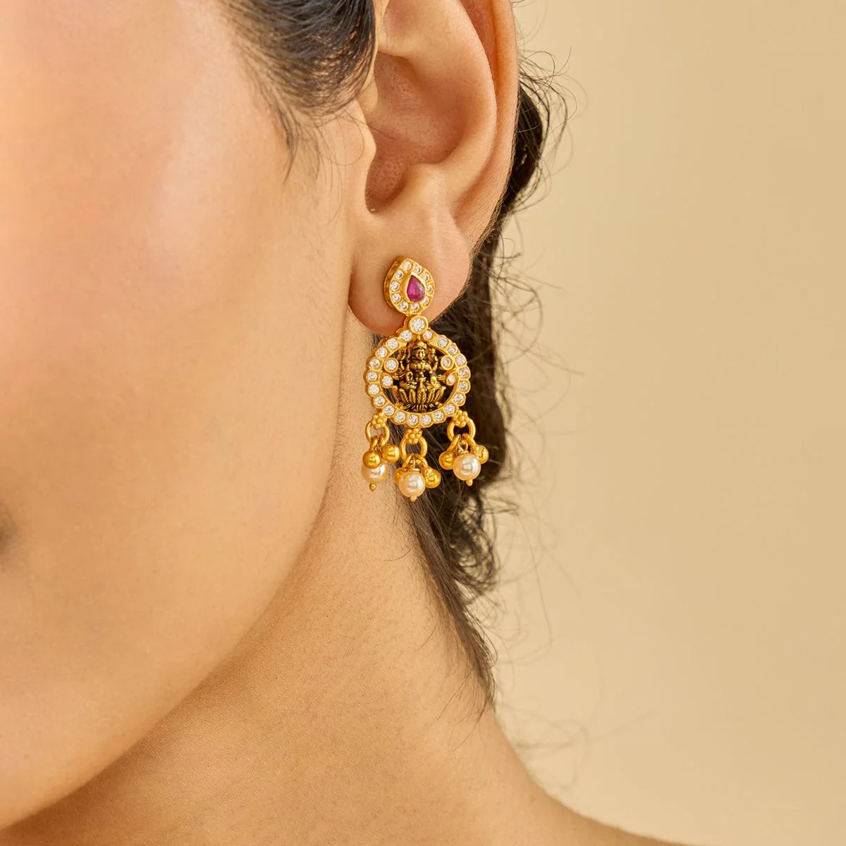 Silver Temple Earring 186584 - Image 3