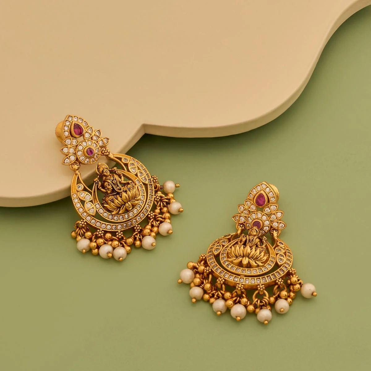 Silver Temple Earring 190566 - Image 2