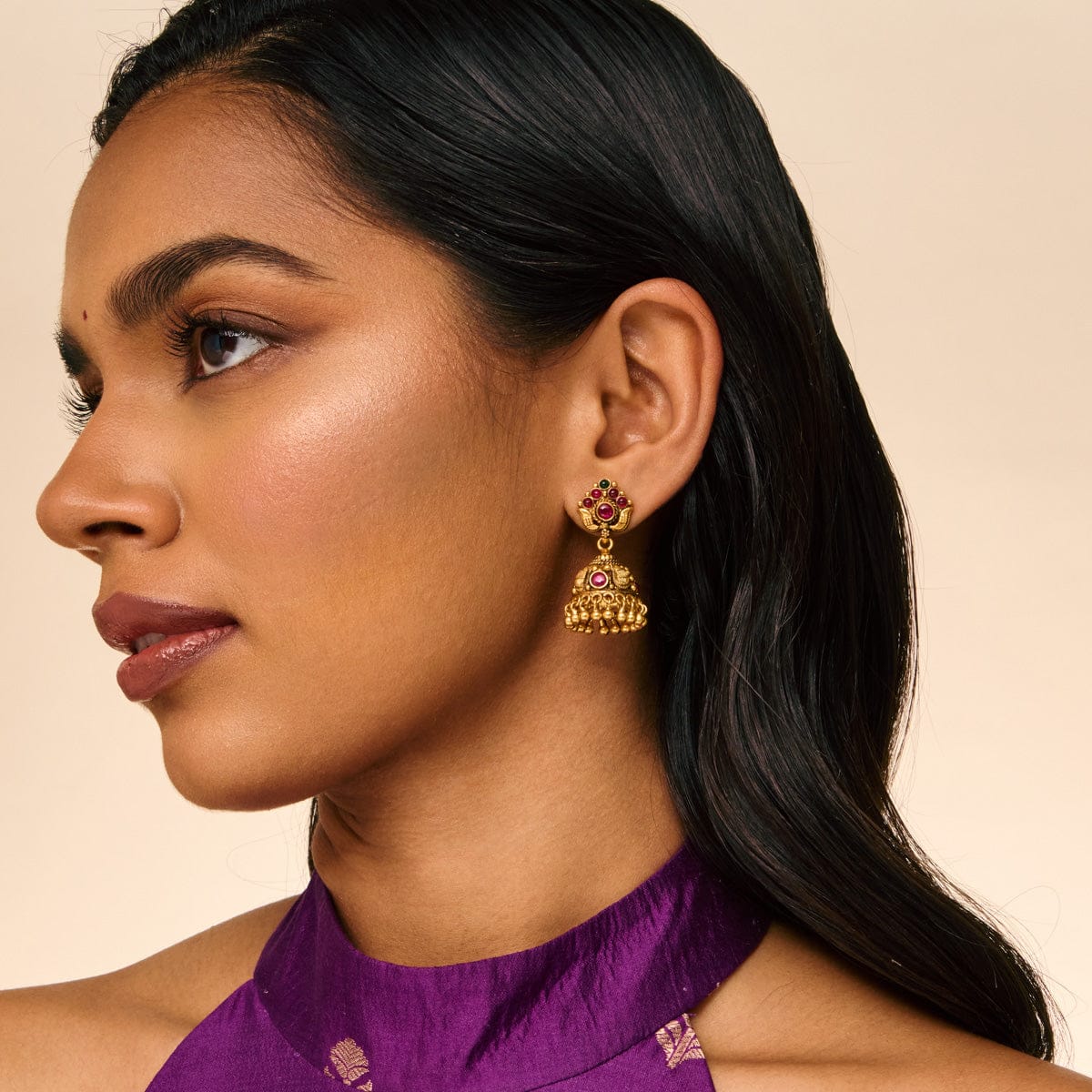 Silver Temple Earring 190626 - Image 3