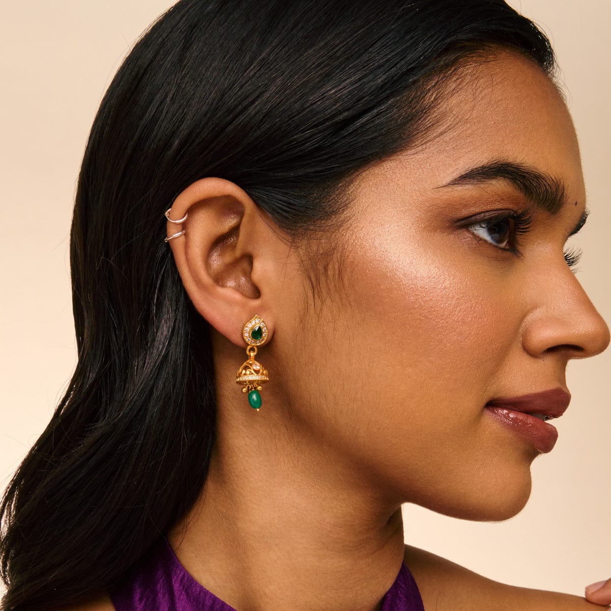 Silver Temple Earring 190627 - Image 6