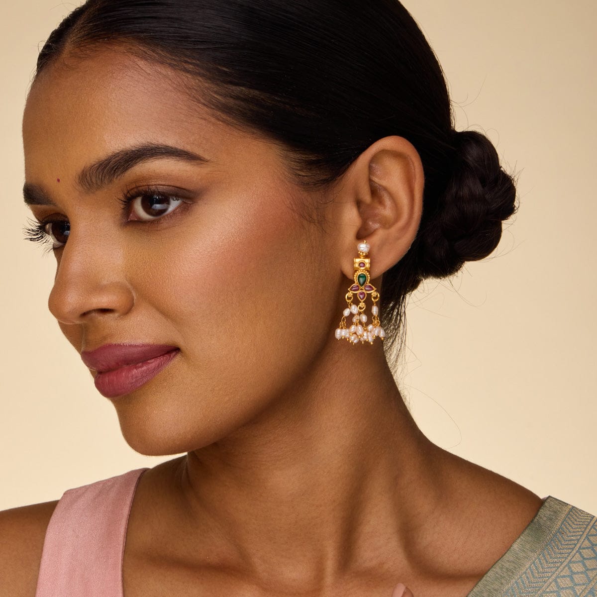 Silver Temple Earring 190844 - Image 3