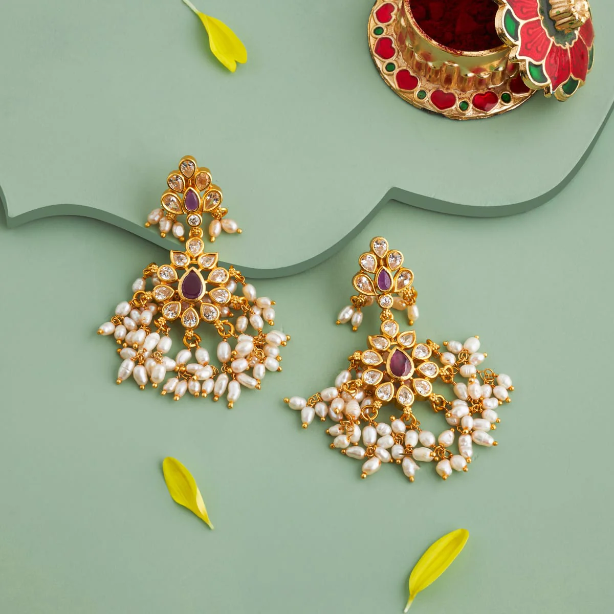 Silver Temple Earring 190845 - Image 2
