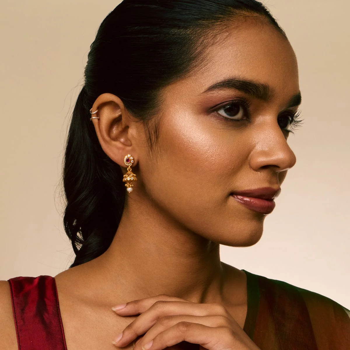 Silver Temple Earring 191893 - Image 3