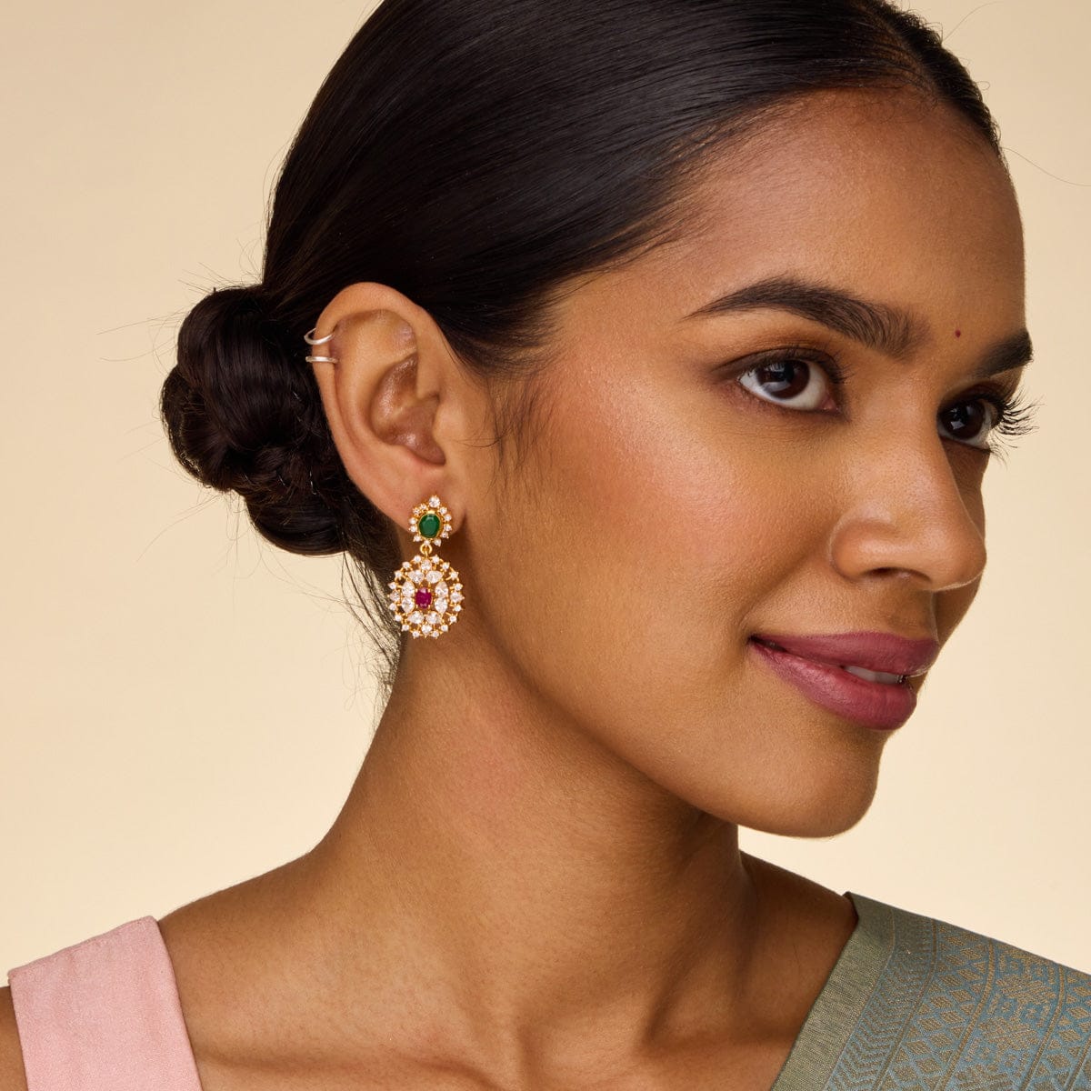 Silver Temple Earring 193282 - Image 3