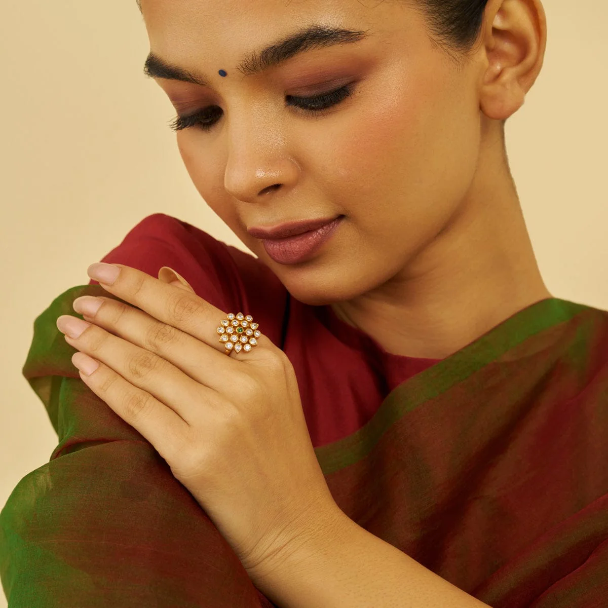 Silver Temple Finger Ring 141428 - Image 2