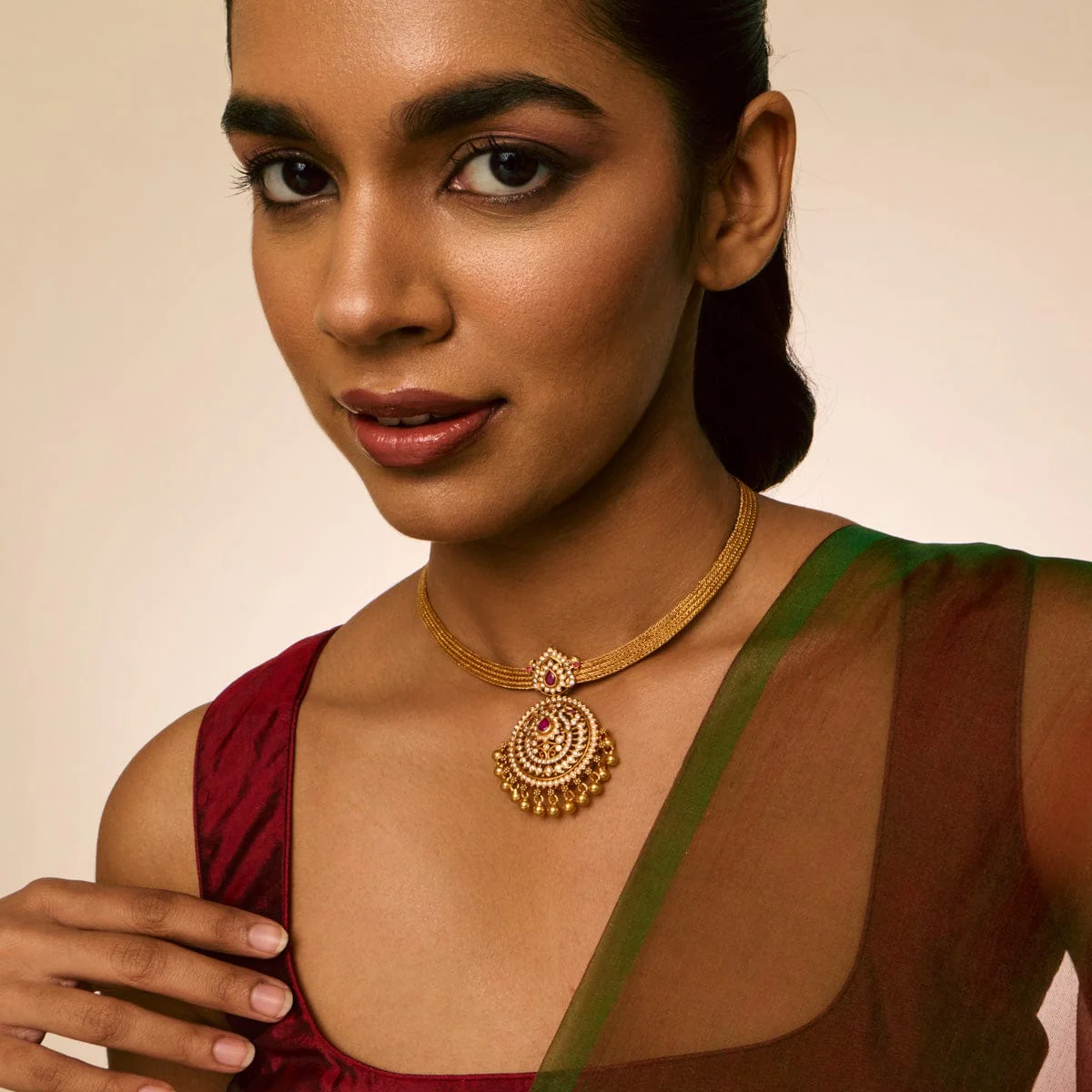Silver Temple Necklace 190603 - Image 3