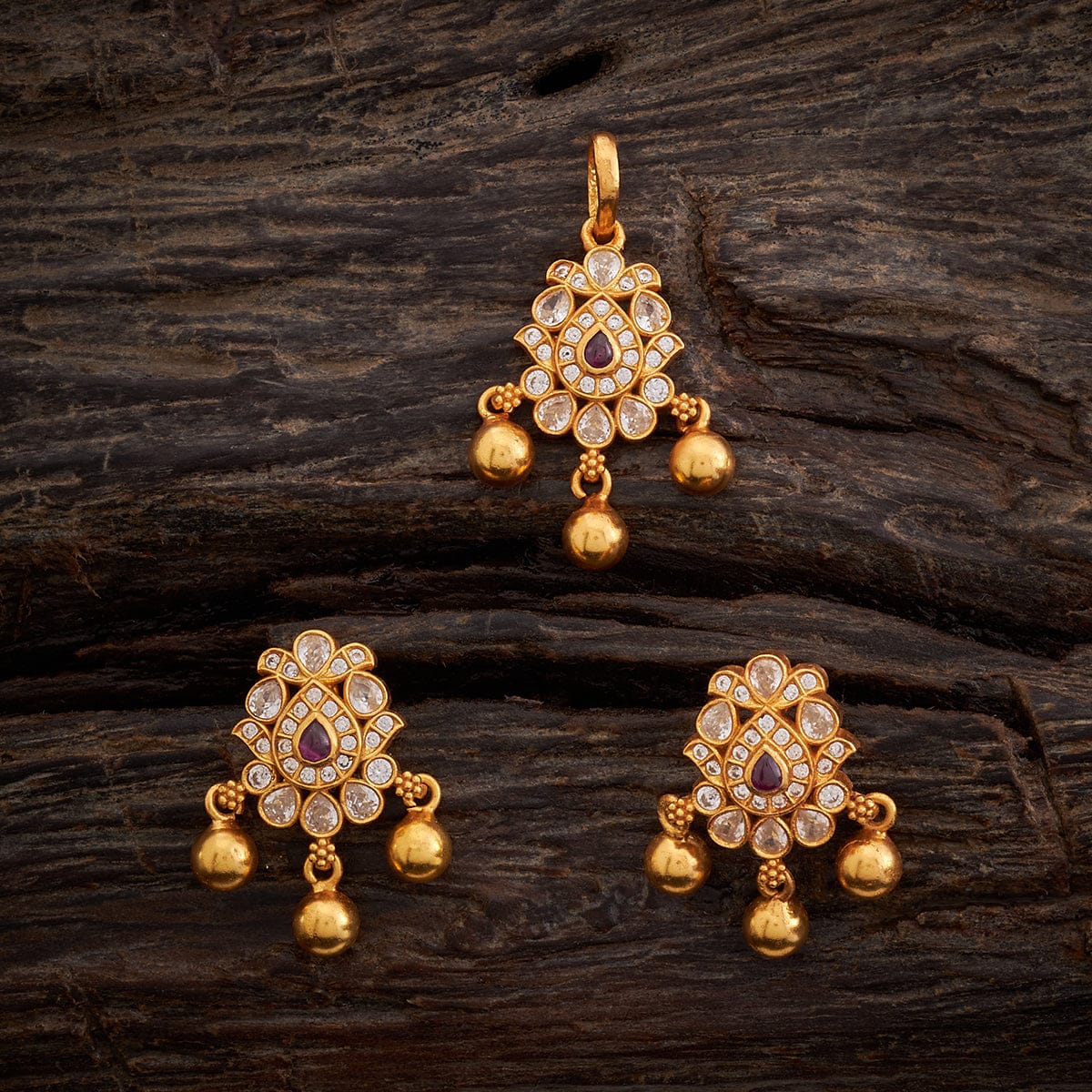 Silver Temple Pendant Earring 158344 - Image 4