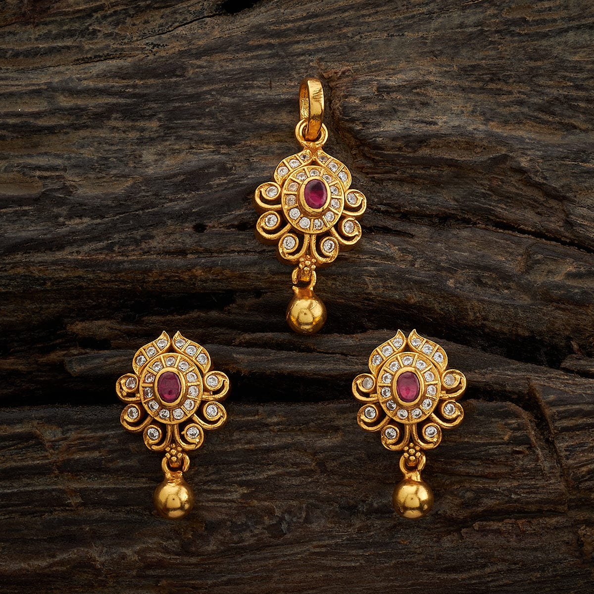 Silver Temple Pendant Earring 170616 - Image 3