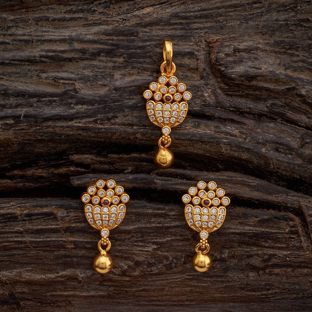 Silver Temple Pendant Earring 170618 - Image 3