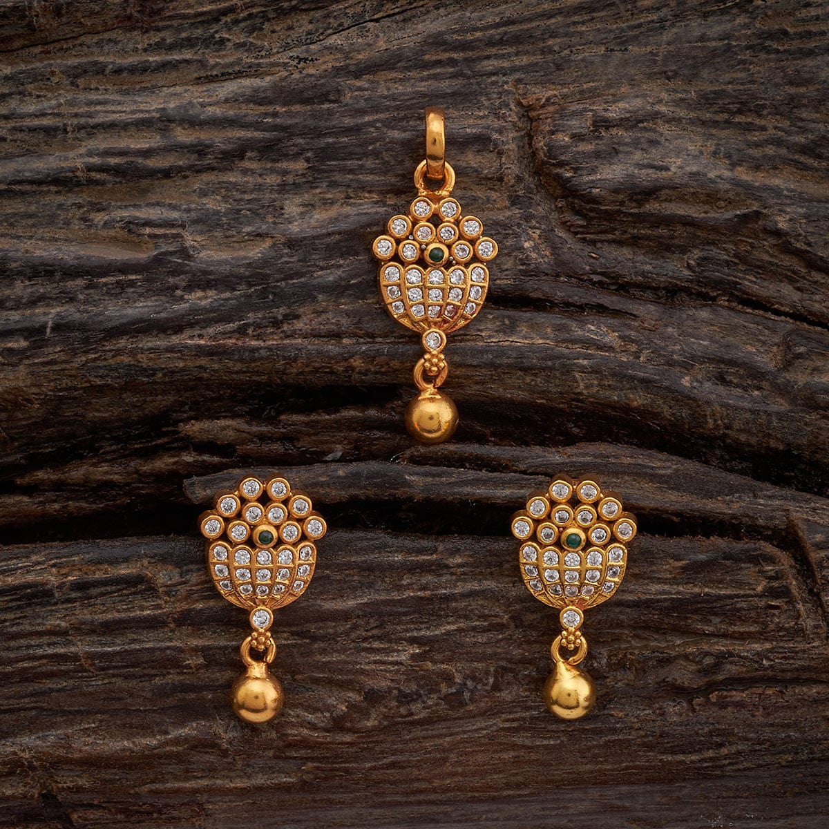 Silver Temple Pendant Earring 170618 - Image 4