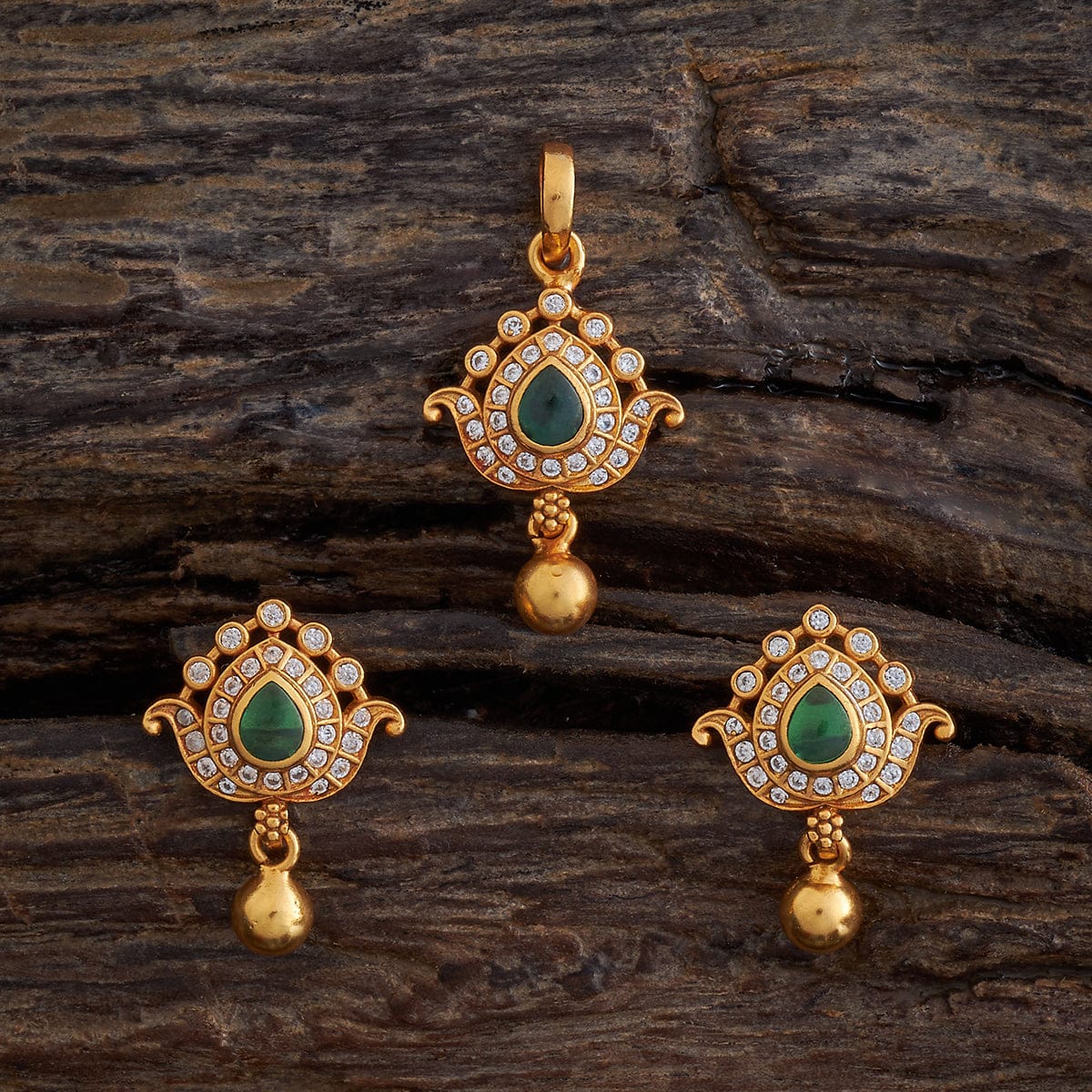 92.5 Silver Temple Pendant Earring 173389 - Image 4