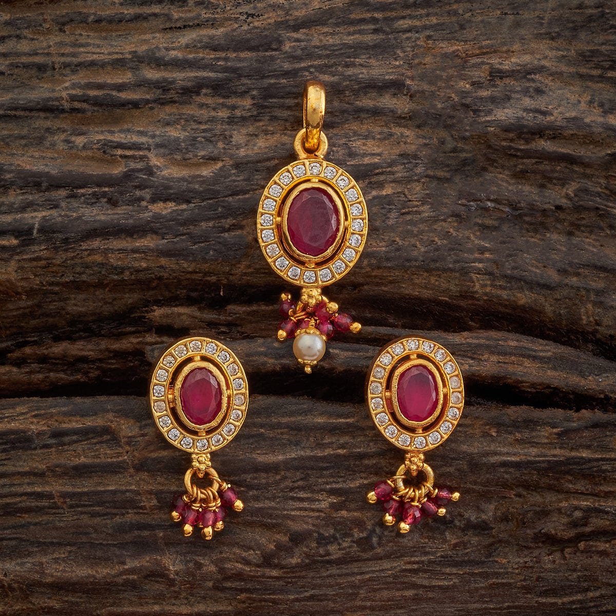 Silver Temple Pendant Earring 173486 - Image 4