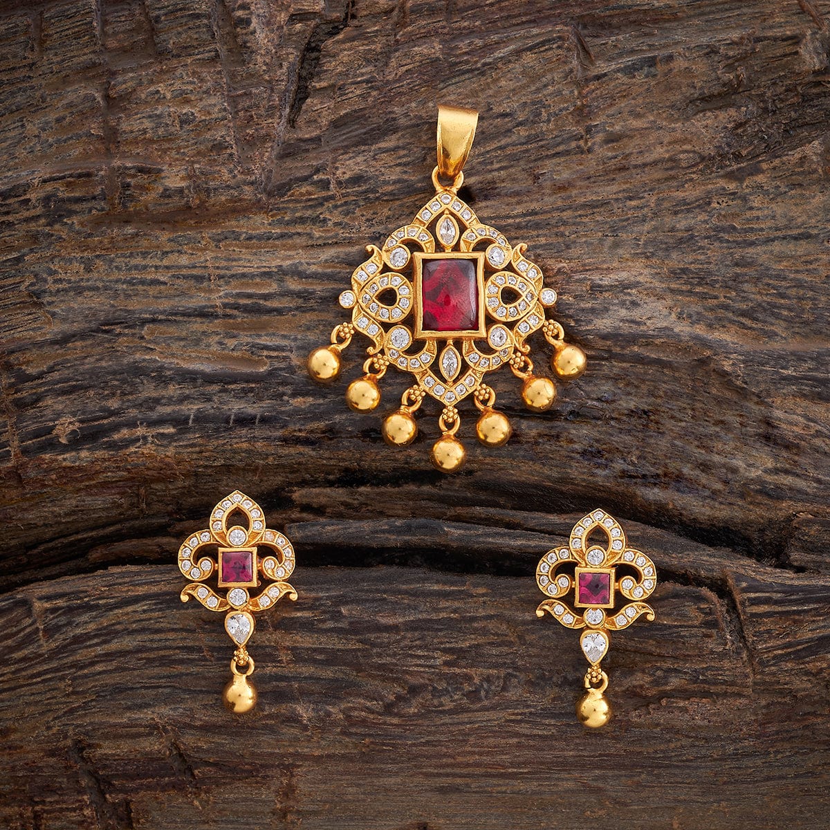 Silver Temple Pendant Earring 177365 - Image 2