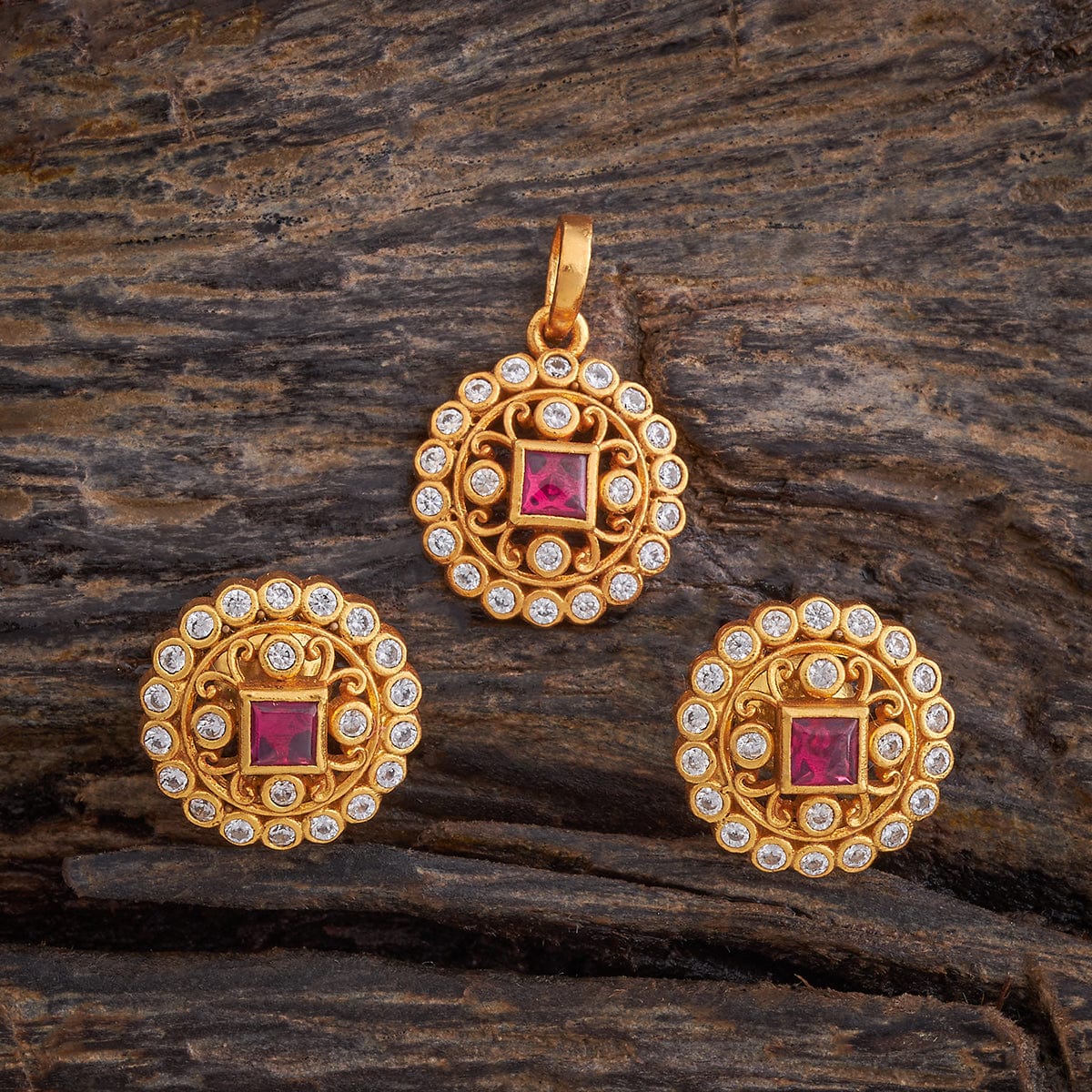 Silver Temple Pendant Earring 178099 - Image 4