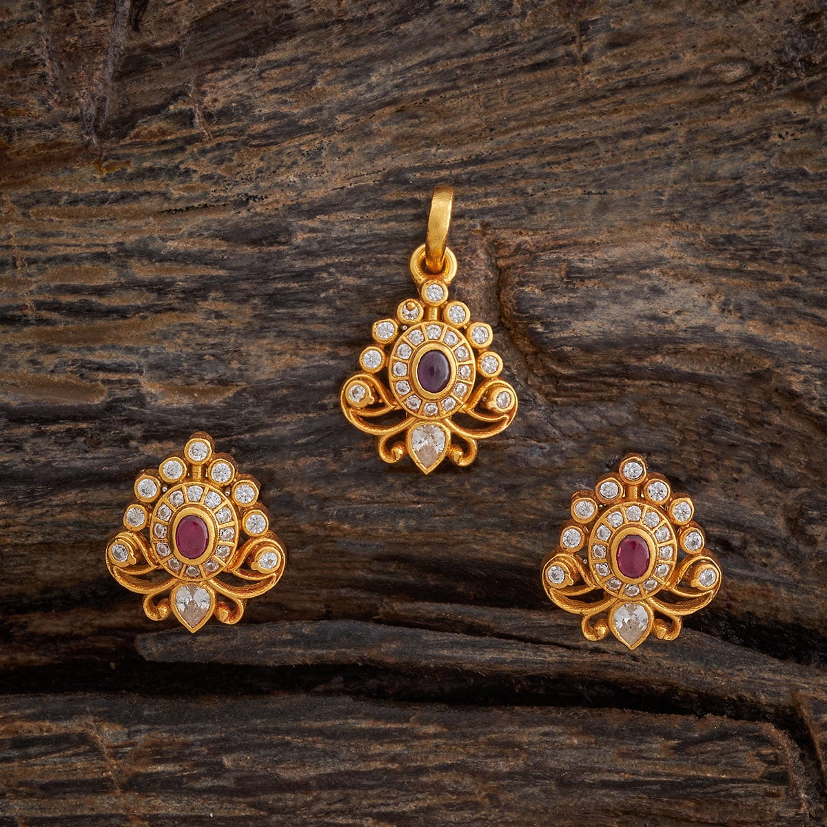Silver Temple Pendant Earring 178137 - Image 4