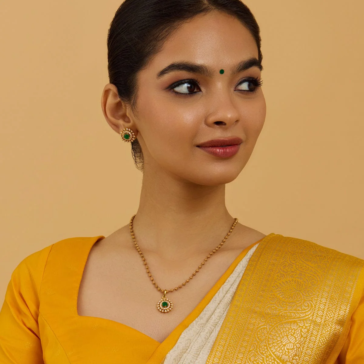 Silver Temple Pendant Earring 178550 - Image 2