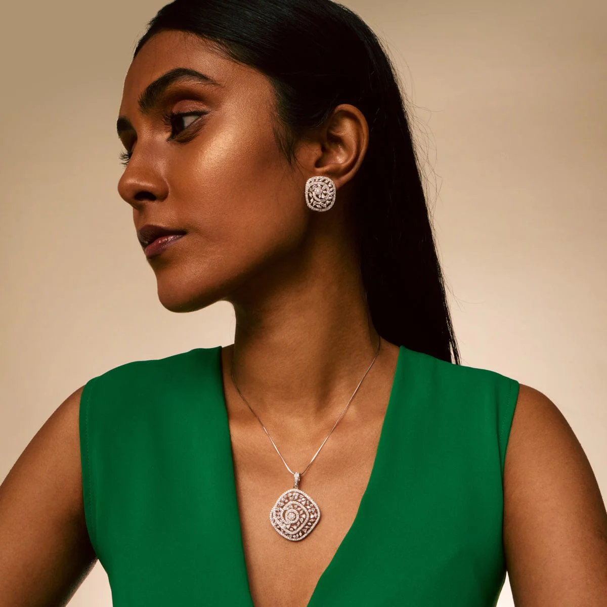 Zircon Pendant Earring 195230 - Image 3