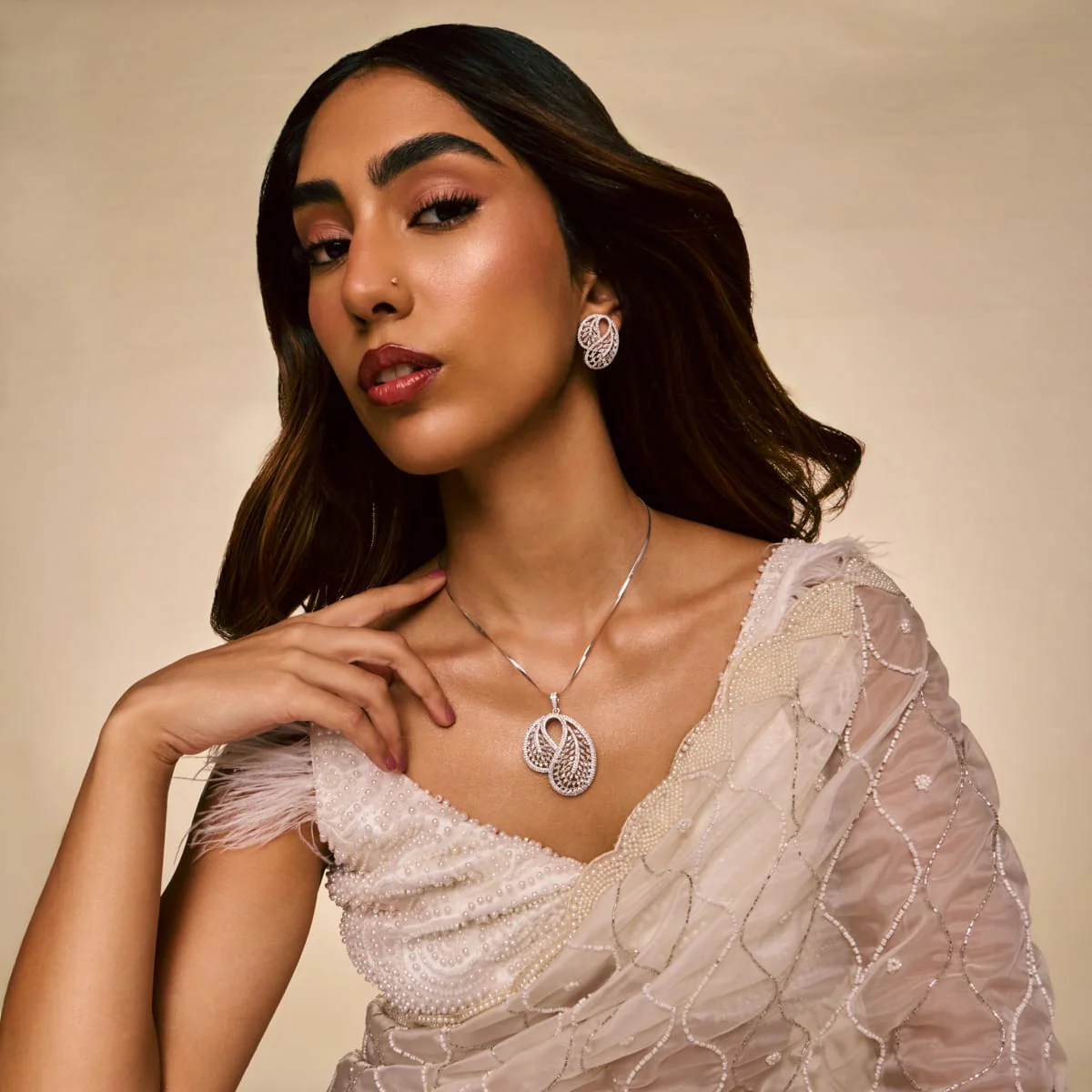 Zircon Pendant Earring 197161 - Image 3